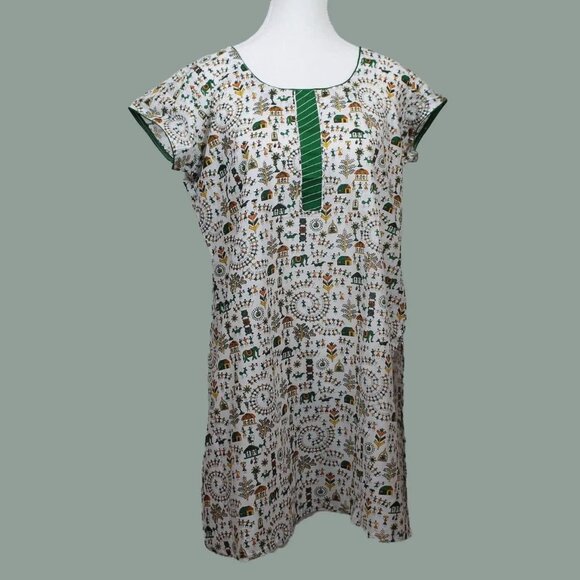 White Printed Cotton Kurta for Everyday Wear | Muvvas Boutique - Picture 2 of 9